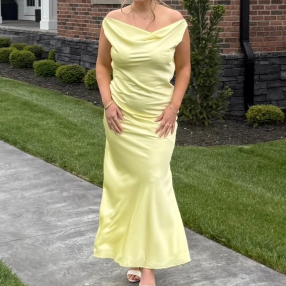 Peppermayo Yellow Satin Dress